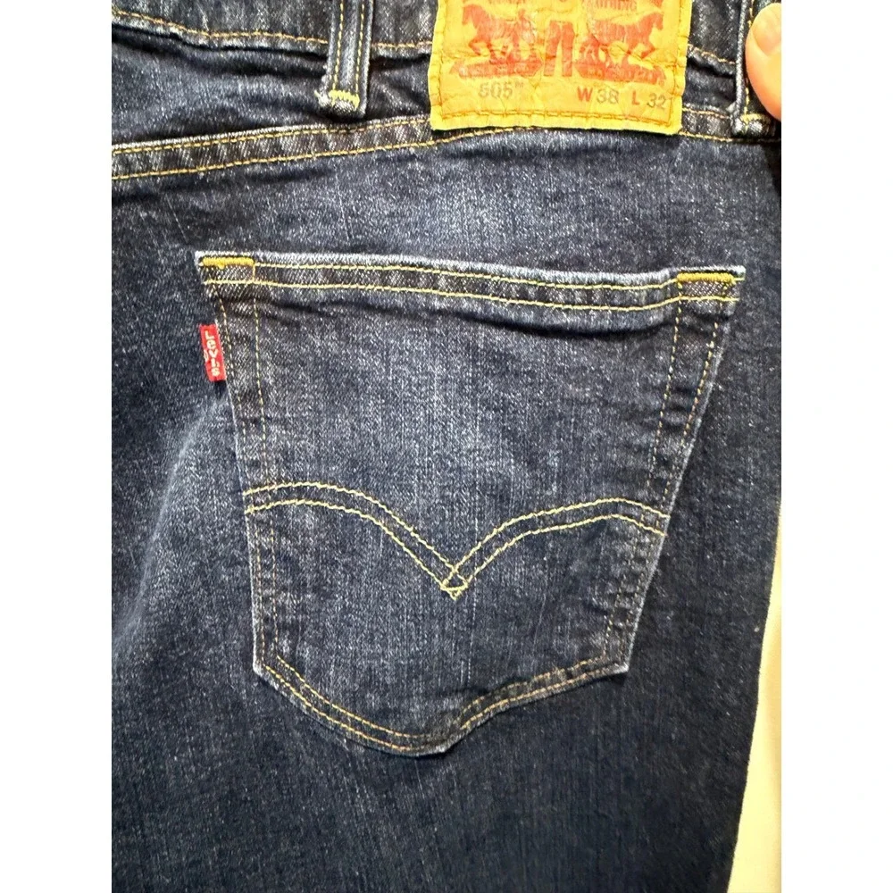 Levi's Mens Jeans‎ Dark Wash Stretch Blue 38x32